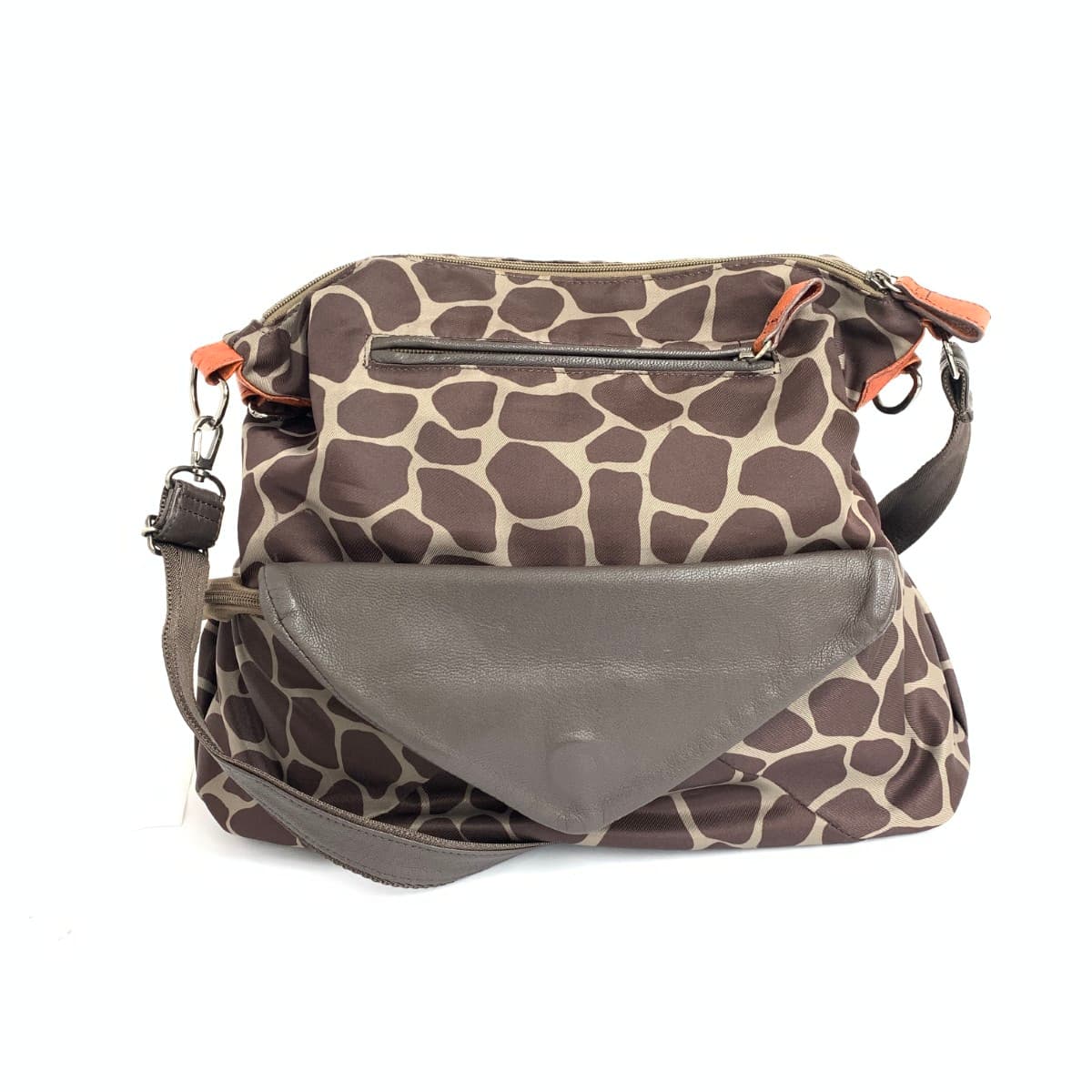 OSAM Shoulder Bag, Giraffe Pattern, Nylon, Brown, Unisex