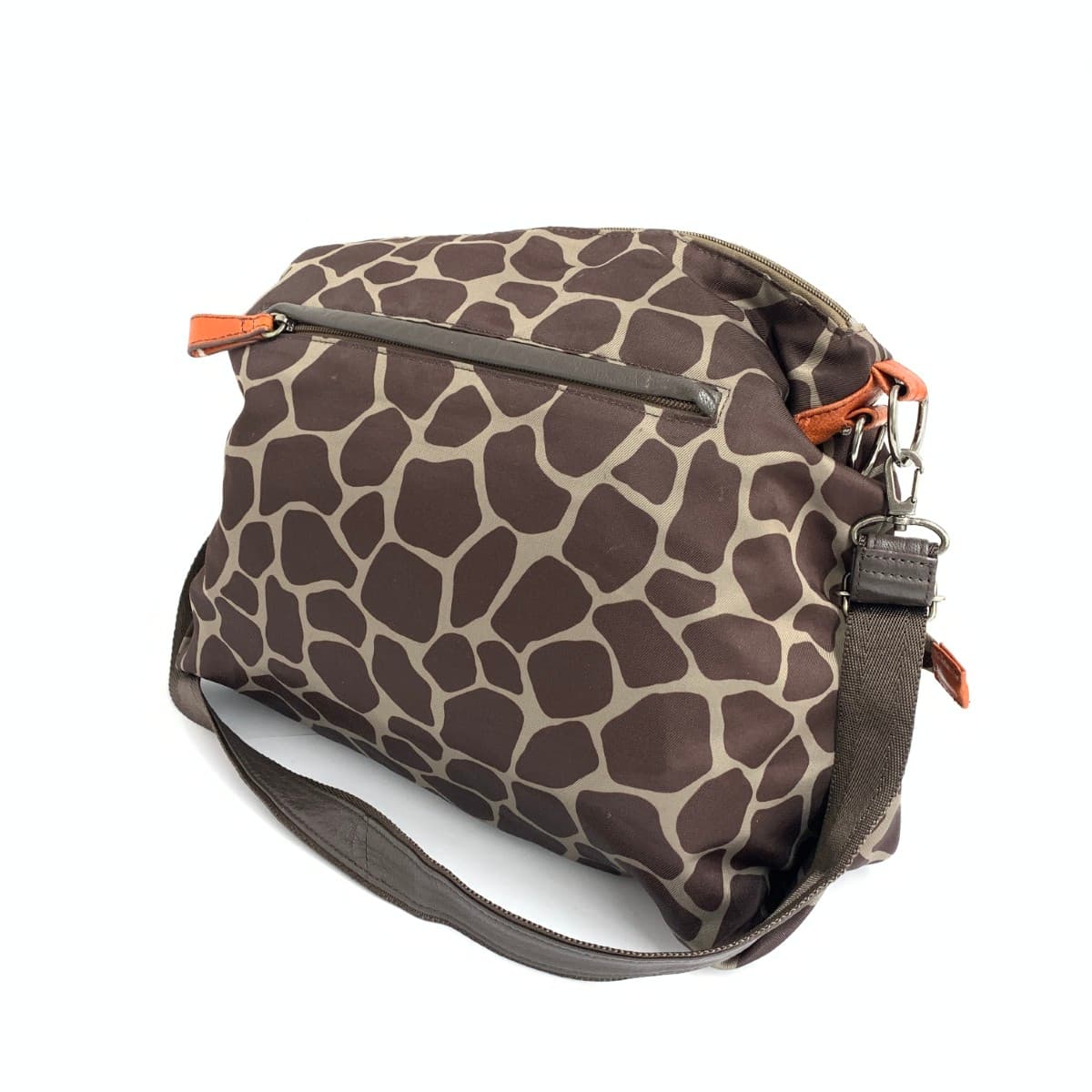 OSAM Shoulder Bag, Giraffe Pattern, Nylon, Brown, Unisex 3