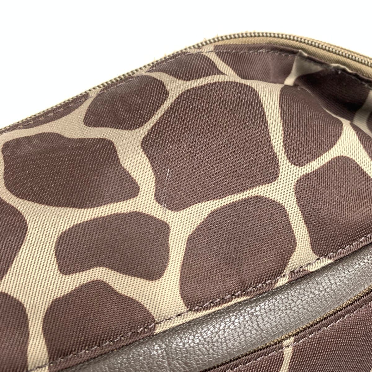 OSAM Shoulder Bag, Giraffe Pattern, Nylon, Brown, Unisex 7
