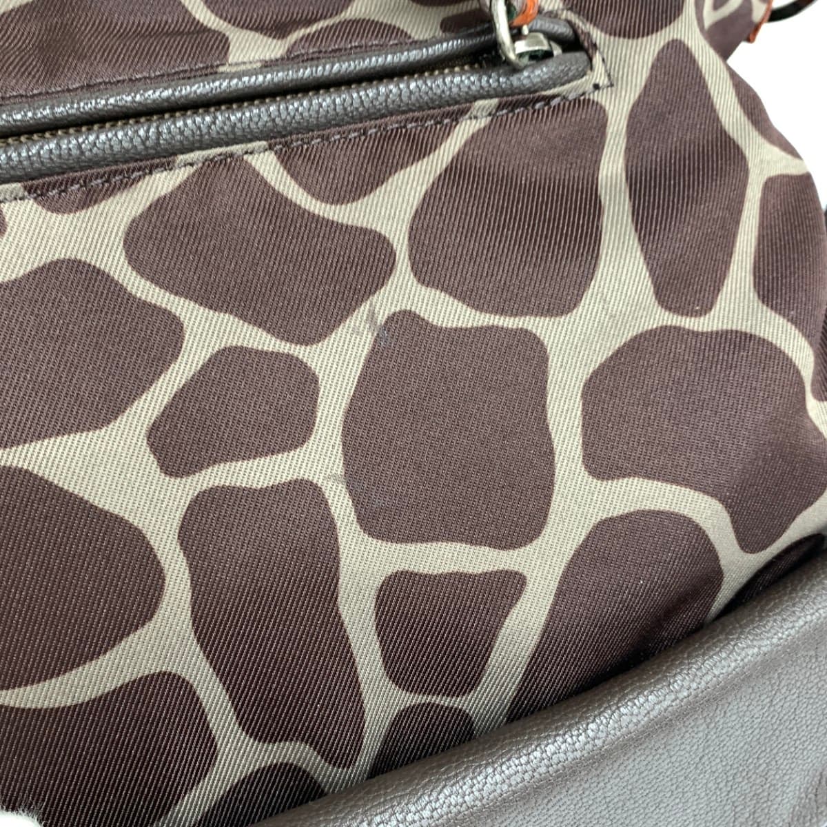 OSAM Shoulder Bag, Giraffe Pattern, Nylon, Brown, Unisex 9