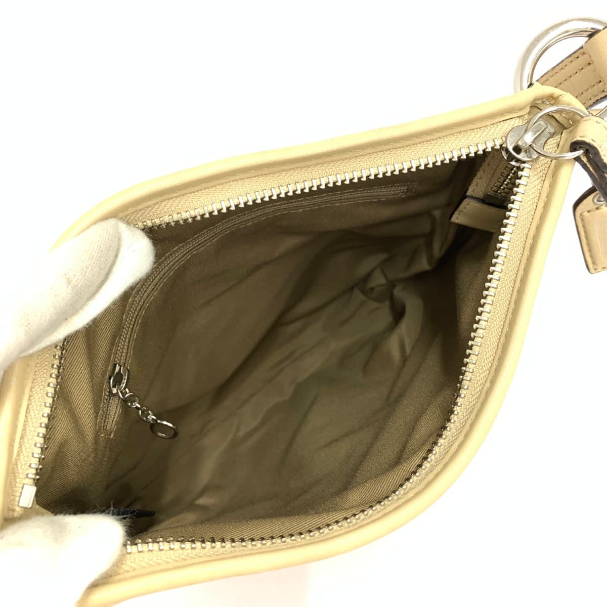 COACH Mini Shoulder Bag Leather Light Beige Beige Women's 5