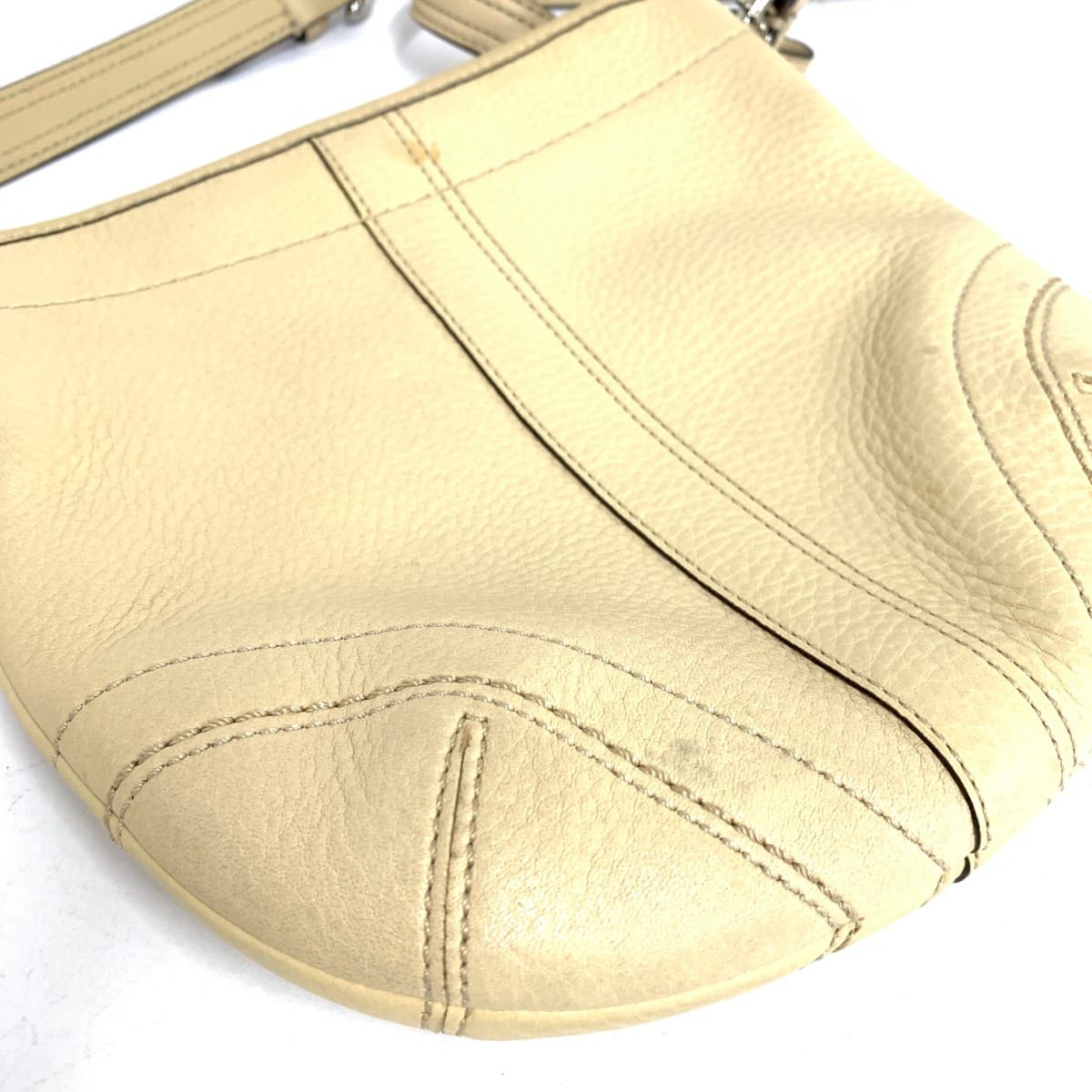 COACH Mini Shoulder Bag Leather Light Beige Beige Women's 8