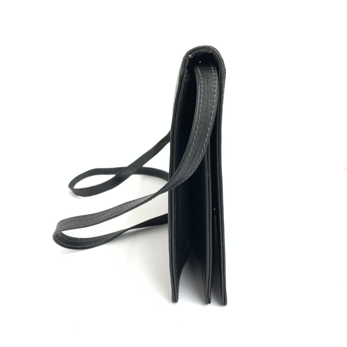 Yves Saint Laurent (YSL) Yves Saint Laurent Shoulder Clutch Bag YSL Logo Made in Italy Leather Vintage Black Women's 2