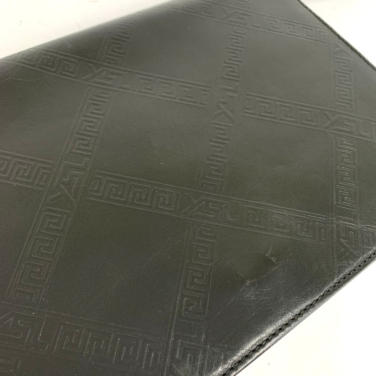 Yves Saint Laurent (YSL) Yves Saint Laurent Shoulder Clutch Bag YSL Logo Made in Italy Leather Vintage Black Women's 7