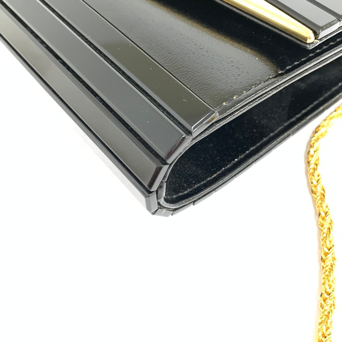 chain clutch bag Chain Clutch Bag Chain Clutch Bag Resin/Leather Black Women's 6