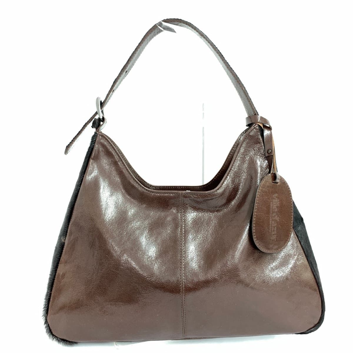 Ville d'Azur Buildageur Buildageur / One Shoulder Bag Leather × Harako Brown Ladies