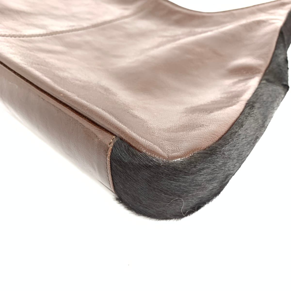 Ville d'Azur Buildageur Buildageur / One Shoulder Bag Leather × Harako Brown Ladies 7