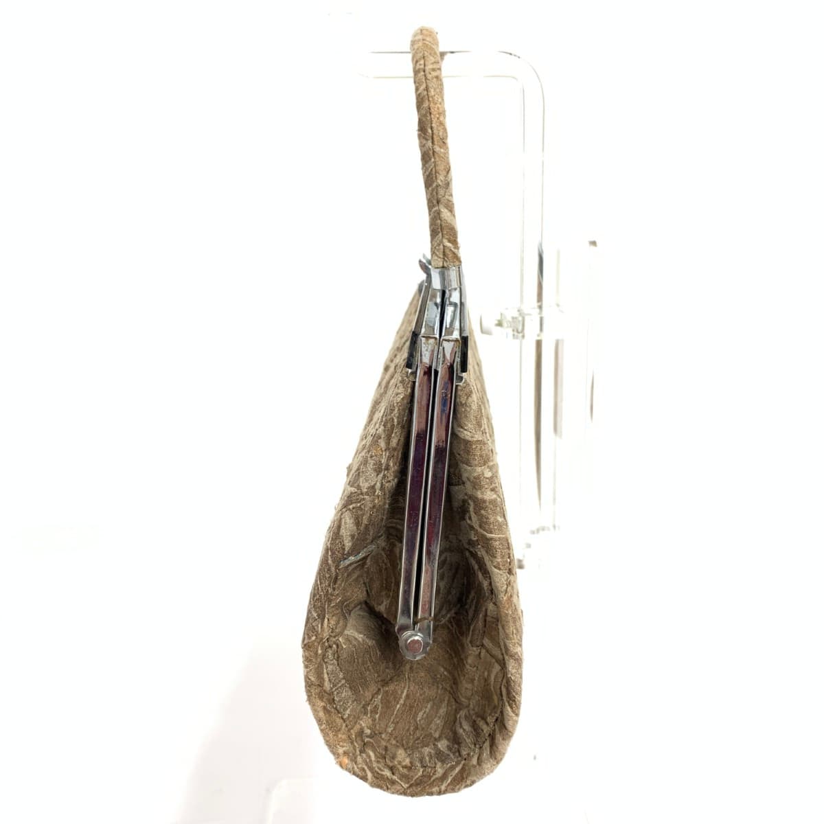 Gamaguchi handbag, minomushi craft / gamaguchi handbag, woven / minomushi, Japanese style / Showa retro, brown, ladies 2