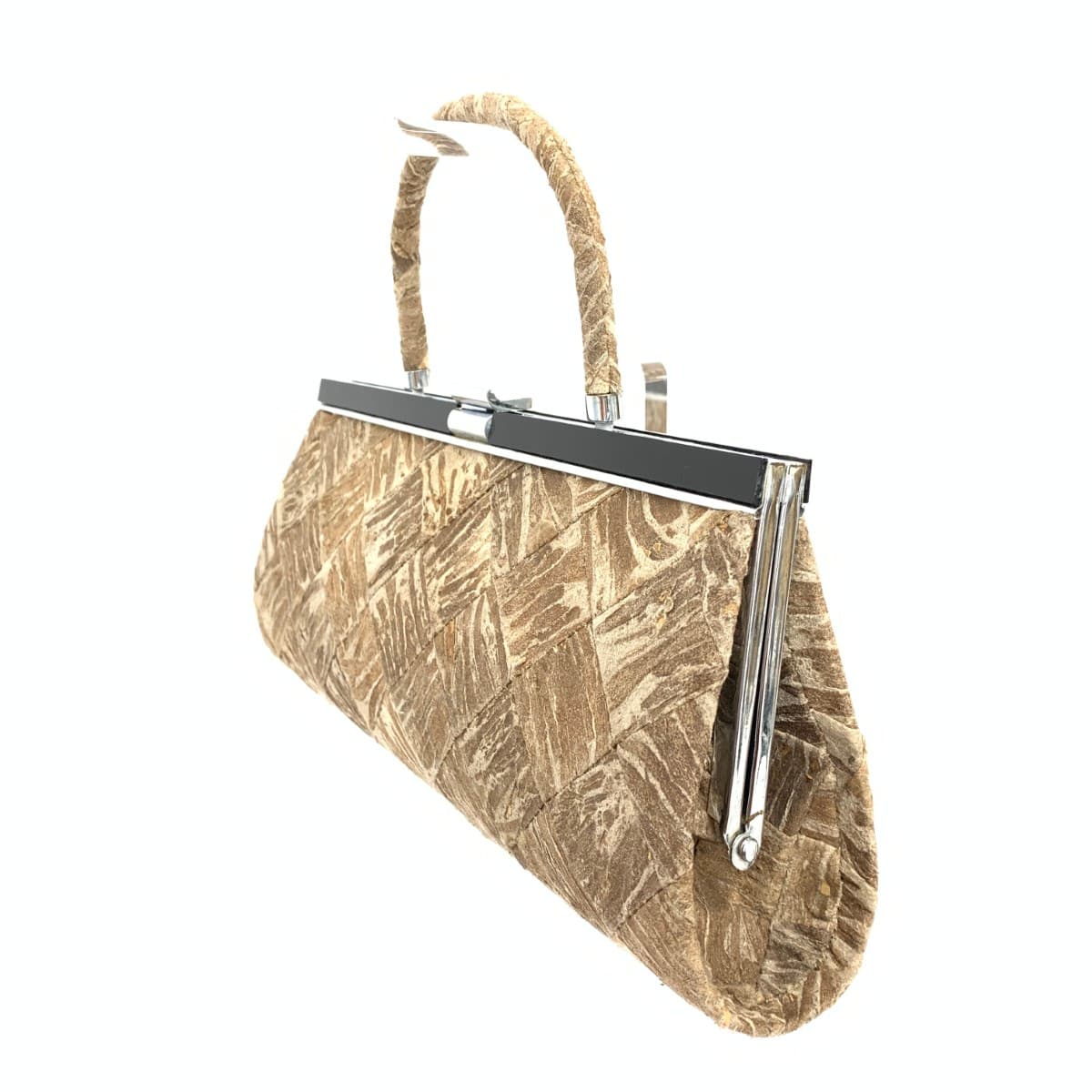 Gamaguchi handbag, minomushi craft / gamaguchi handbag, woven / minomushi, Japanese style / Showa retro, brown, ladies 3