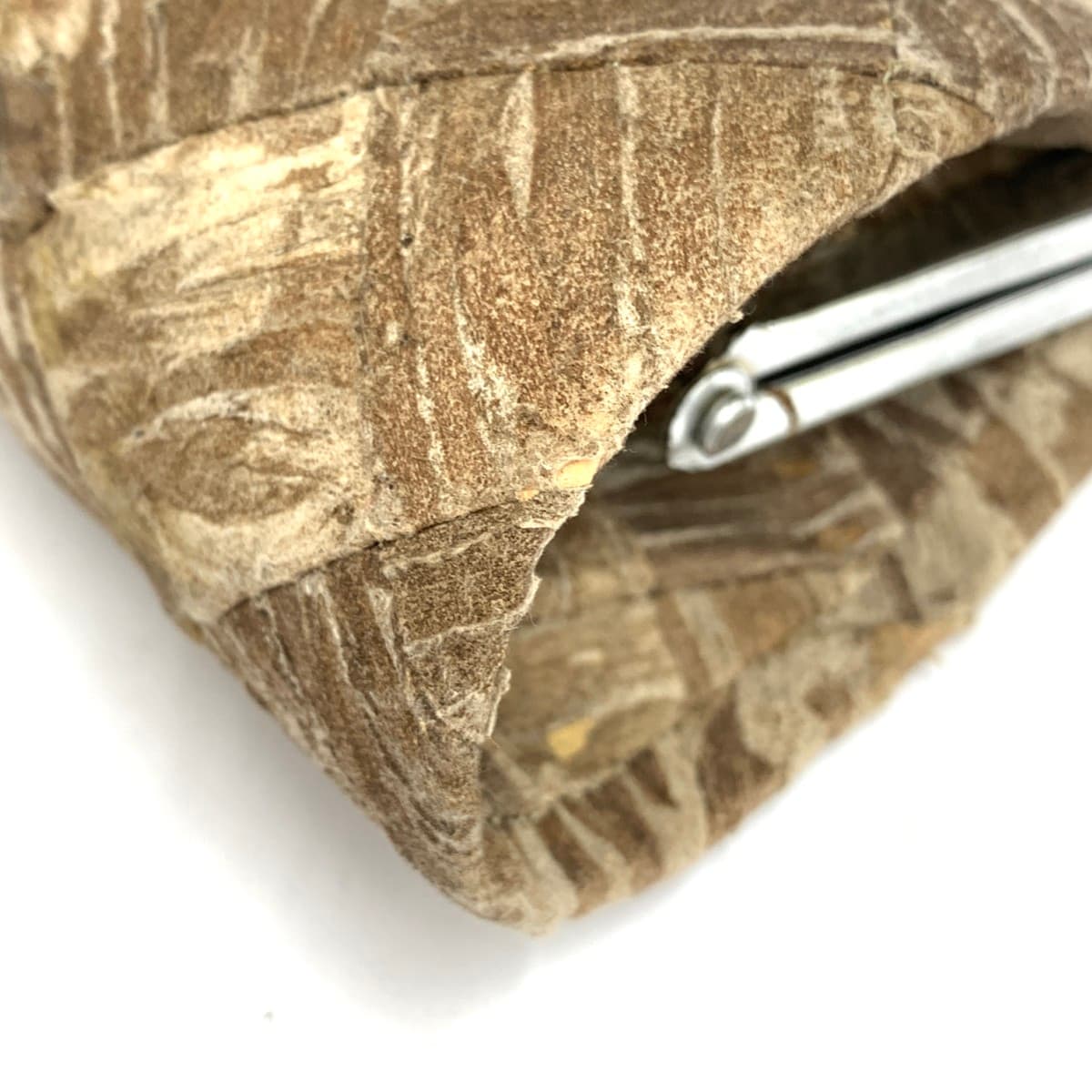 Gamaguchi handbag, minomushi craft / gamaguchi handbag, woven / minomushi, Japanese style / Showa retro, brown, ladies 6