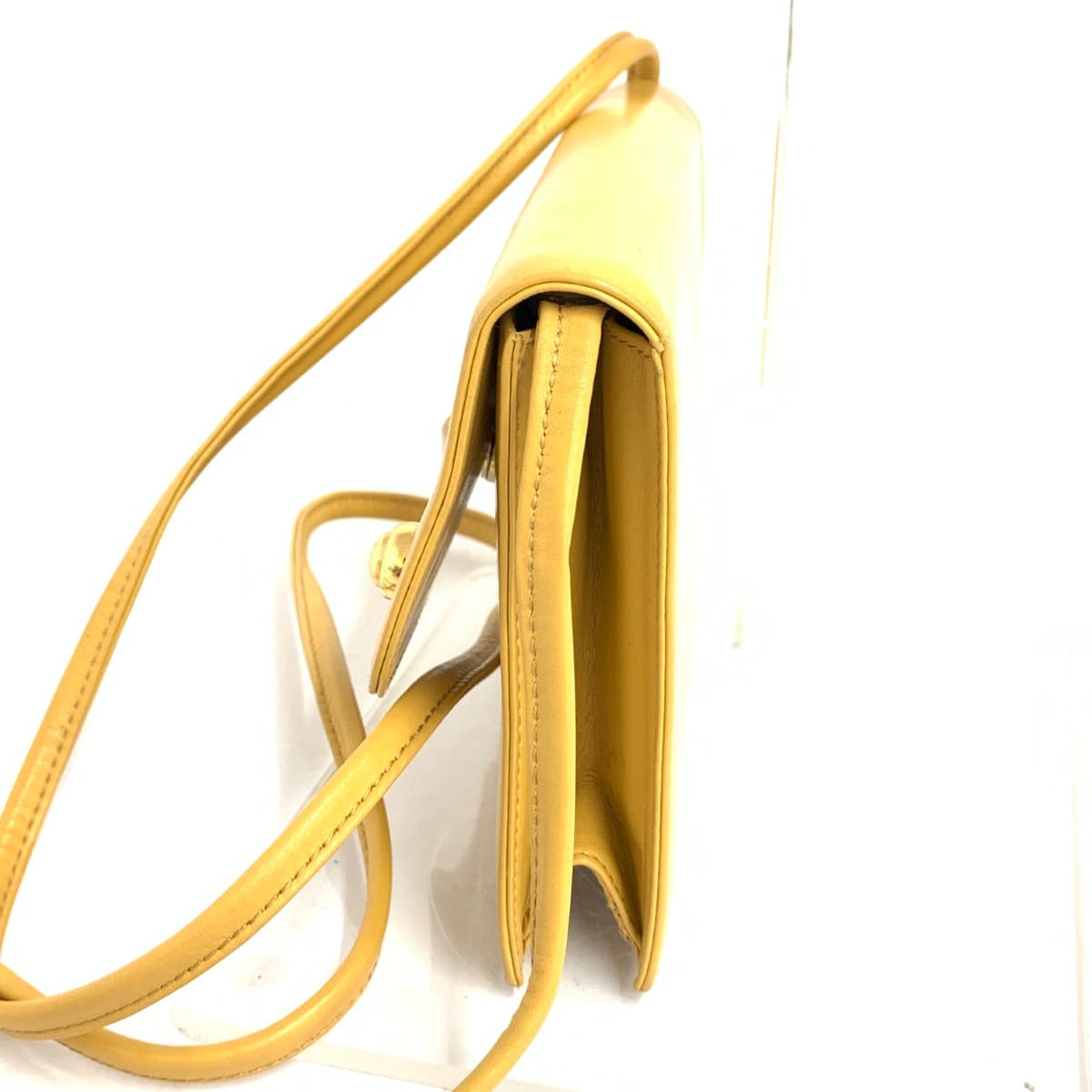 Paloma Picaso Mini Shoulder Bag Studs/Pyramid/Leather Vintage/Made in Italy Yellow Ladies 2