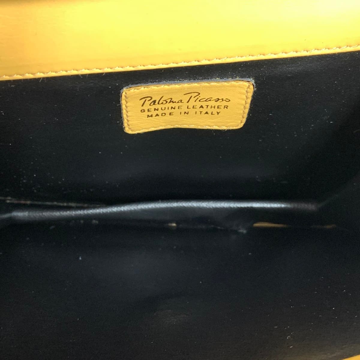 Paloma Picaso Mini Shoulder Bag Studs/Pyramid/Leather Vintage/Made in Italy Yellow Ladies 4