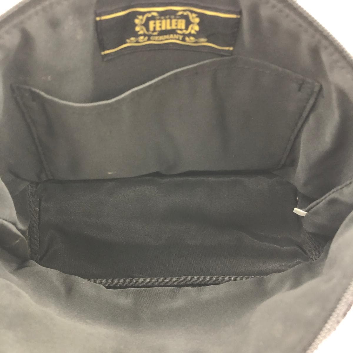 FEILER Mini Tote Bag Floral Pattern / Chenille Weave / Black 4