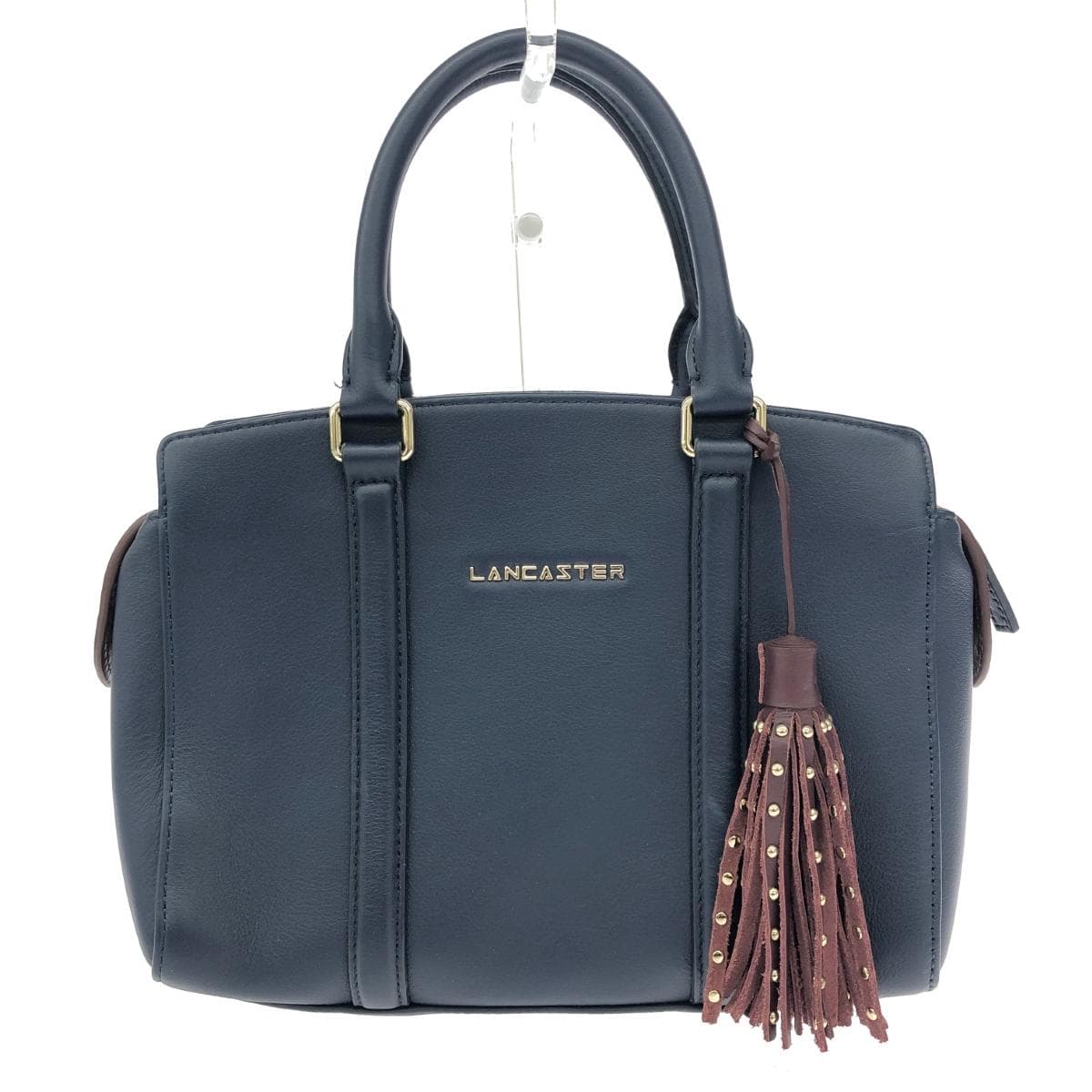 LANCASTER 2WAY Handbag in Excellent Condition Tassel/Leather/Navy 2