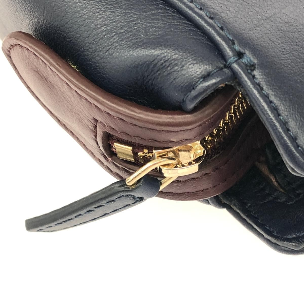 LANCASTER 2WAY Handbag in Excellent Condition Tassel/Leather/Navy 7