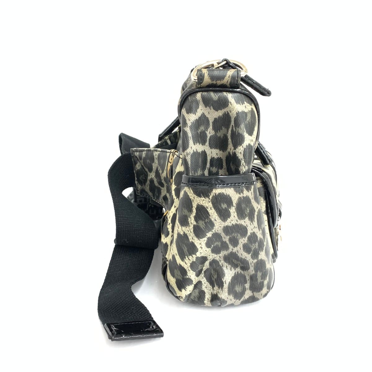 ITALIYA Italy Itariya GK Itariya shoulder and body bag leopard rhinestone GK logo PVC black for ladies 2