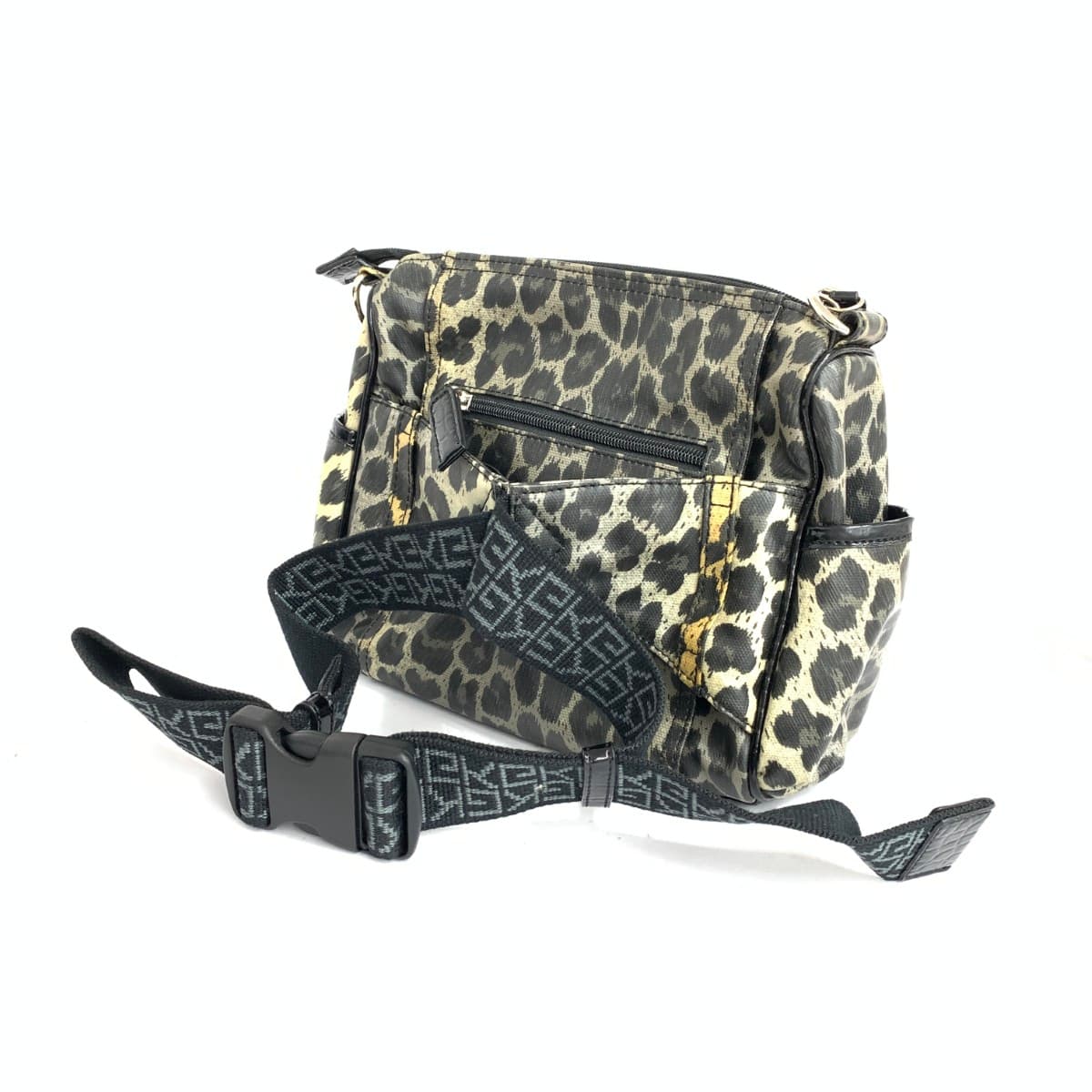 ITALIYA Italy Itariya GK Itariya shoulder and body bag leopard rhinestone GK logo PVC black for ladies 3