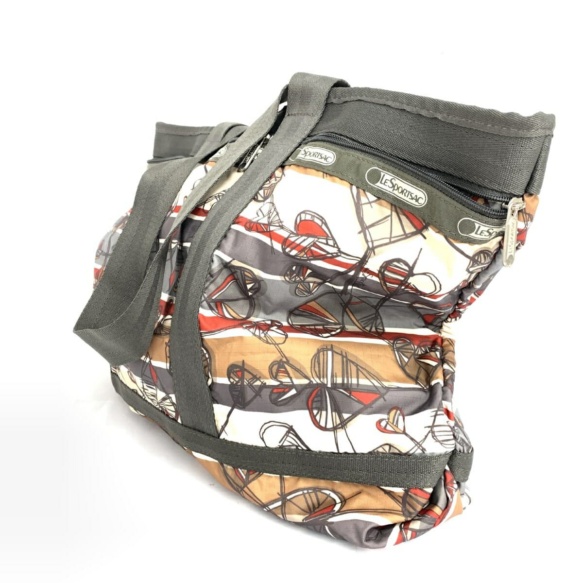 LeSportsac Boston Bag Total Pattern/Heart/Nylon Beige Ladies 3