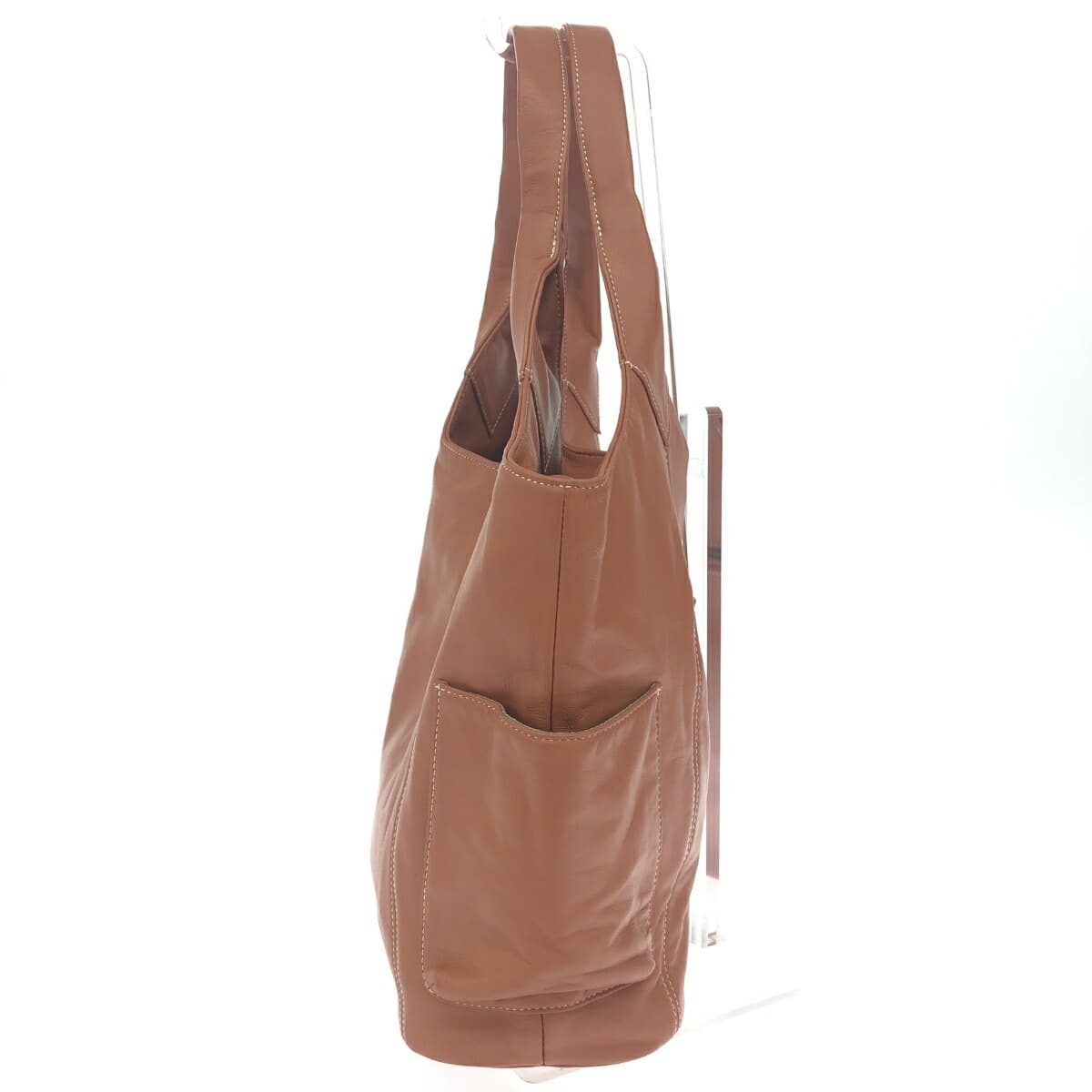Petit Palais Tote Bag Leather Brown Women's 2