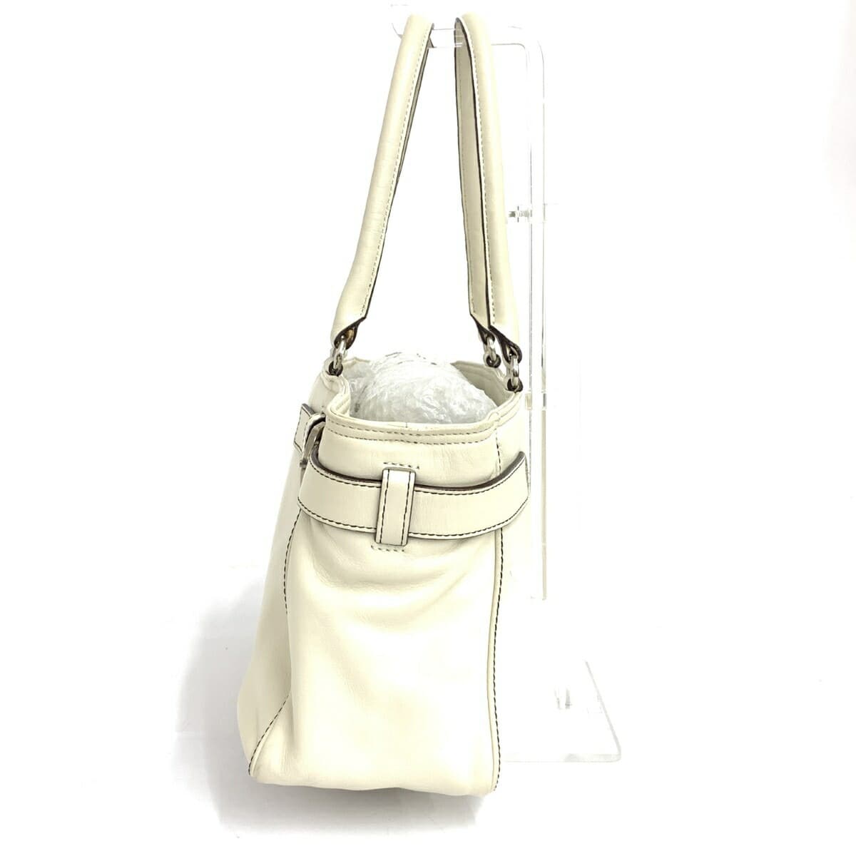 SAZABY Tote Bag Leather White Women's 2