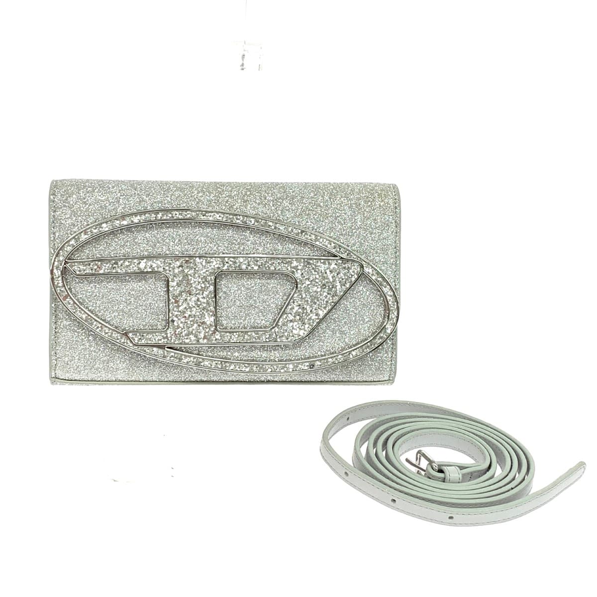 DIESEL Diesel Wallet Bag / 1DR Like New PVC / Glitter Silver Color Women's
