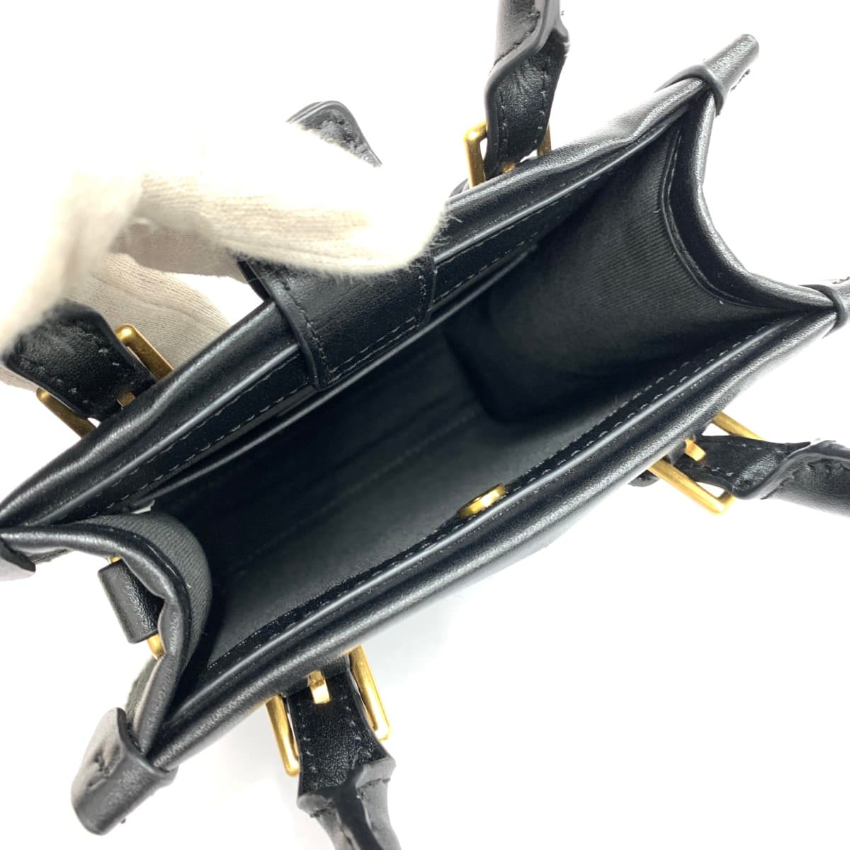 TORYBURCH 2WAY bag in excellent condition, monogram jacquard canvas, black, for ladies 7