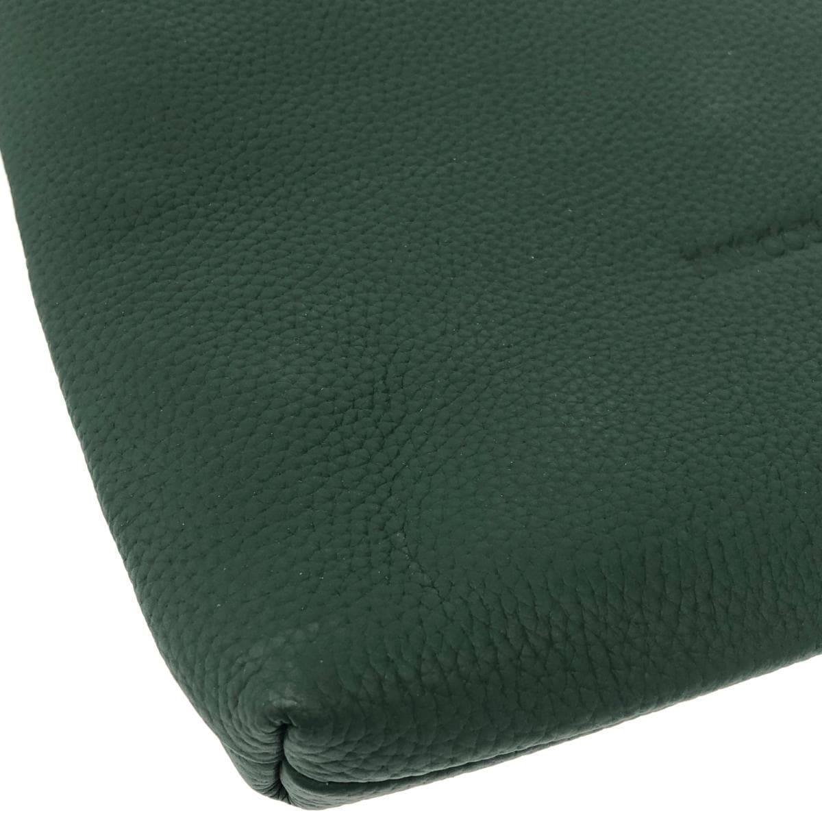 BARCOS Balcos Shoulder Bag / Ponte Piccola Like New Logo Embossed / Leather Green Ladies 5