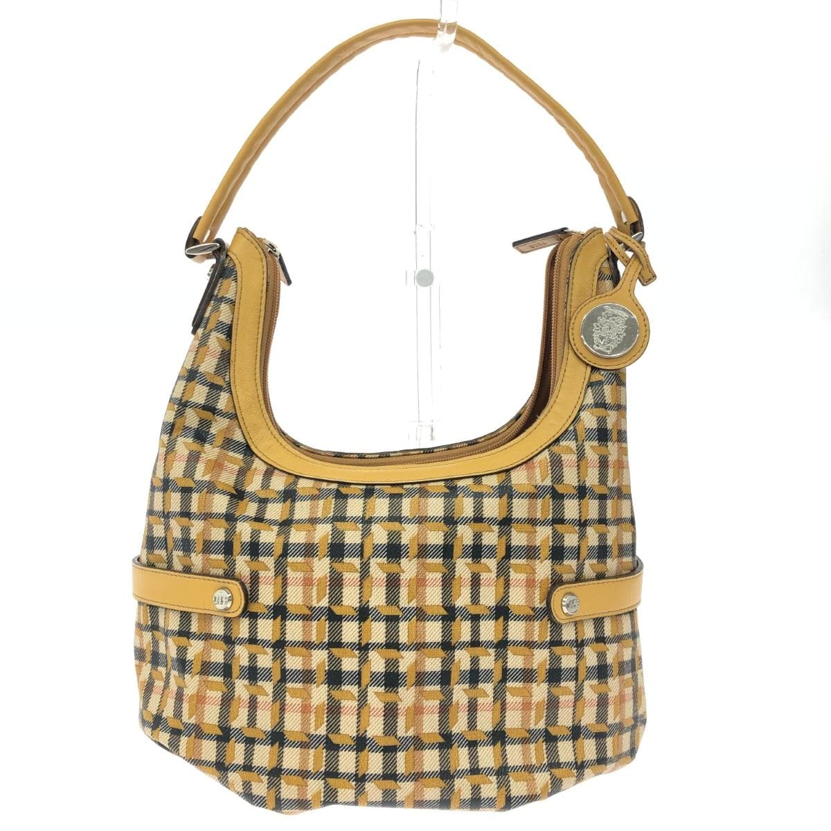 DAKS LONDON Daks London One Shoulder Bag House Check/PVC×Leather Beige Women's