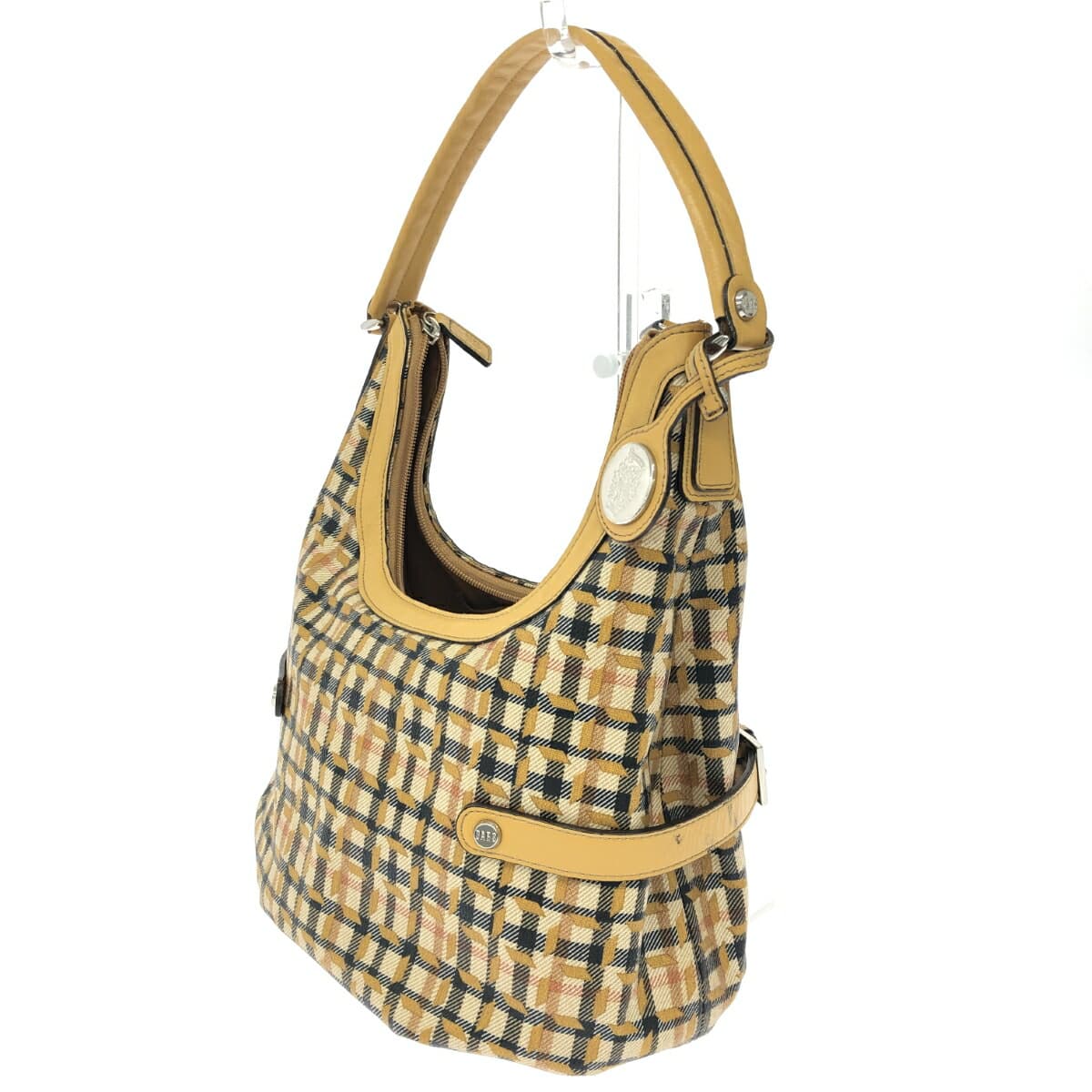 DAKS LONDON Daks London One Shoulder Bag House Check/PVC×Leather Beige Women's 3