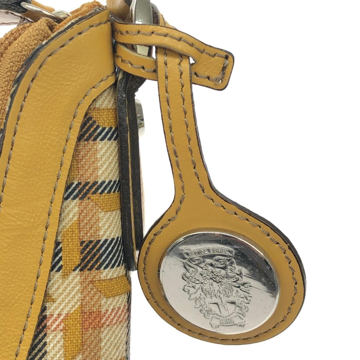 DAKS LONDON Daks London One Shoulder Bag House Check/PVC×Leather Beige Women's 5