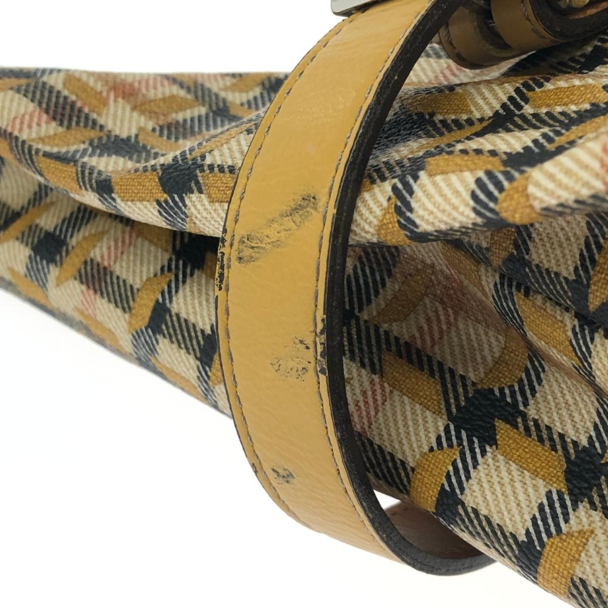 DAKS LONDON Daks London One Shoulder Bag House Check/PVC×Leather Beige Women's 6