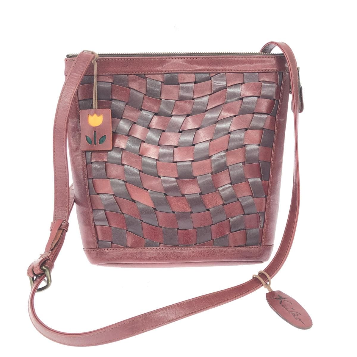 IBIZA Ibiza Shoulder Bag Mesh/Leather Bordeaux Ladies
