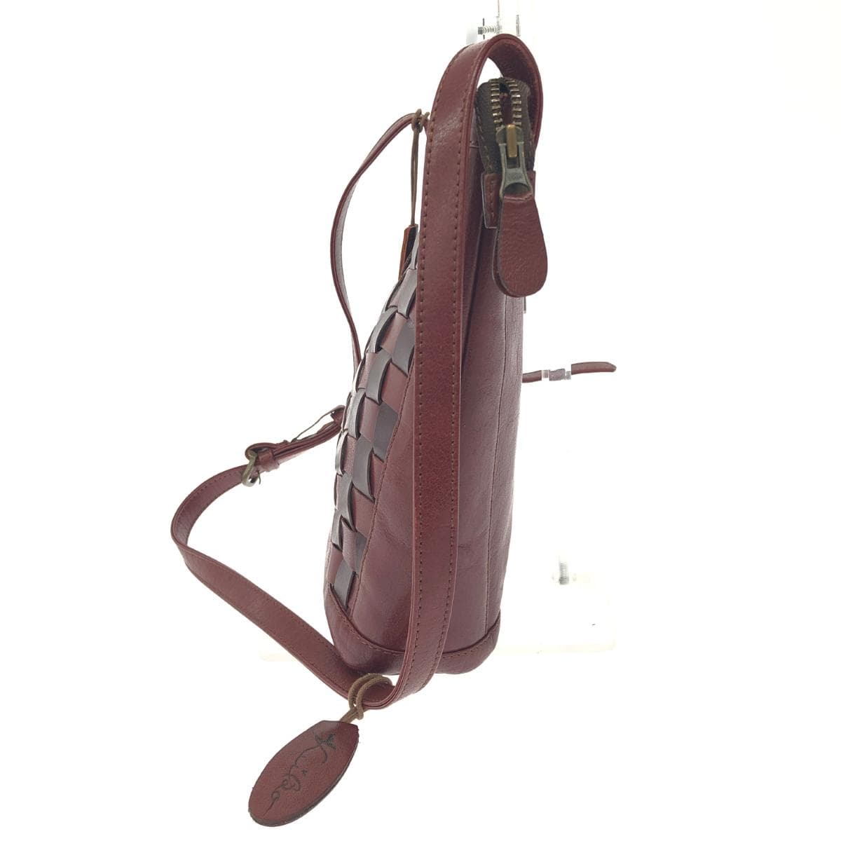 IBIZA Ibiza Shoulder Bag Mesh/Leather Bordeaux Ladies 2