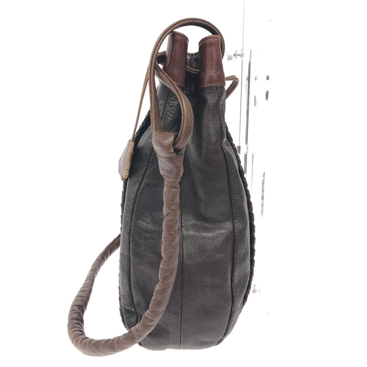IBIZA Ibiza Shoulder Bag Mesh/Leather Brown Women's 2