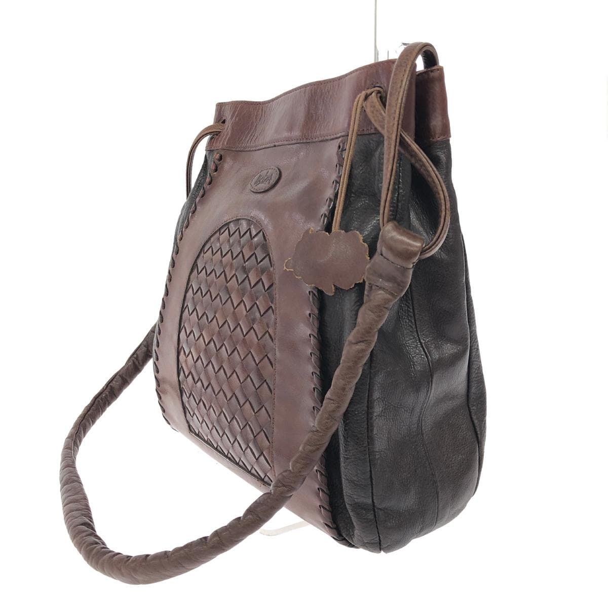 IBIZA Ibiza Shoulder Bag Mesh/Leather Brown Women's 3