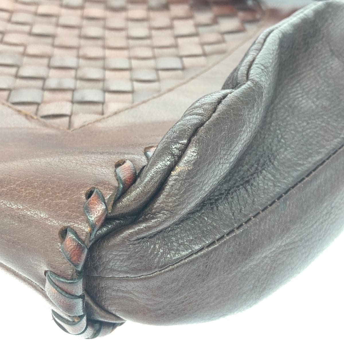 IBIZA Ibiza Shoulder Bag Mesh/Leather Brown Women's 5