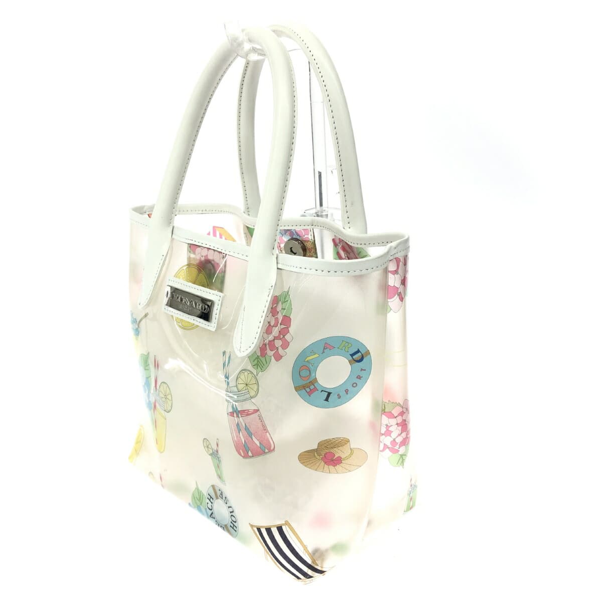 LEONARD handbag vinyl clear for ladies 3