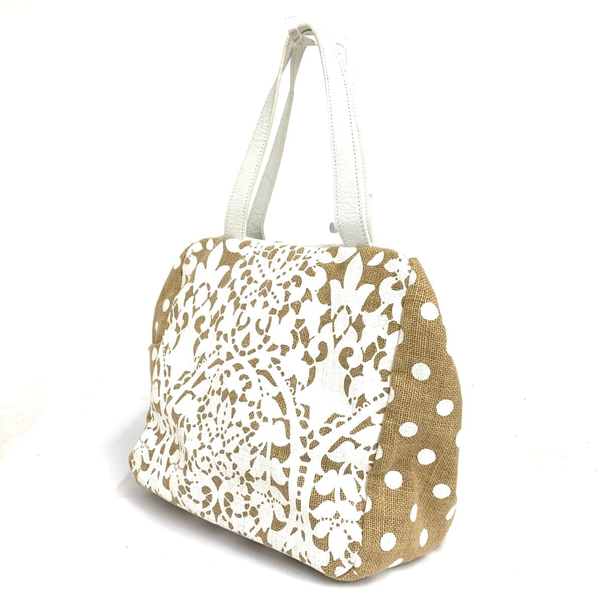 LES SACS ADAM Tote Bag Paint White/Beige Women's 3