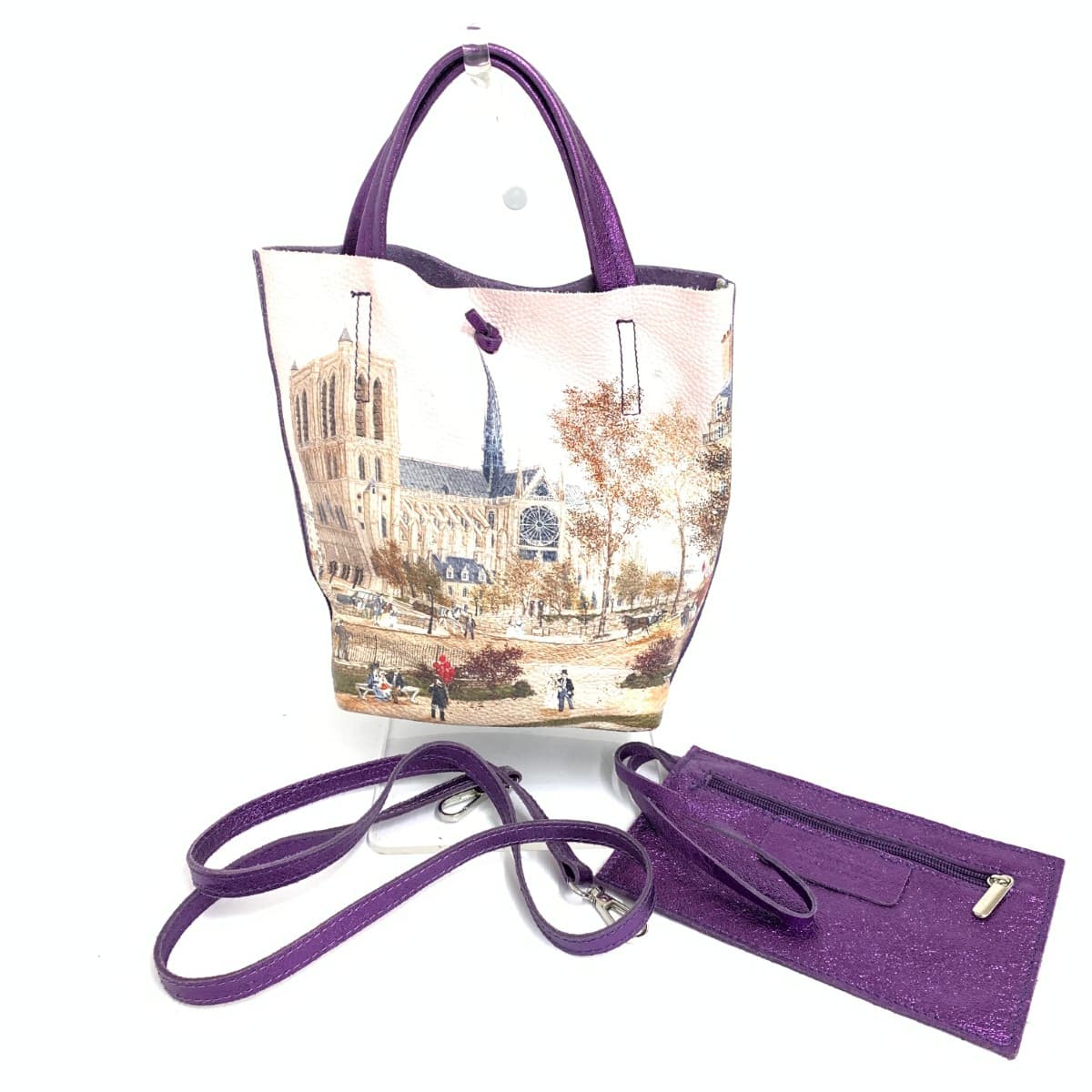 Fabienne Delacroix 2WAY Bag Fabienne Delacroix Print/Leather Purple Ladies
