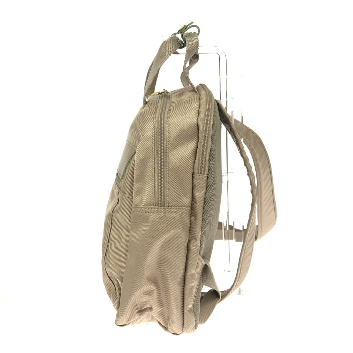 Marie Claire backpack in good condition, nylon, beige, women's 2