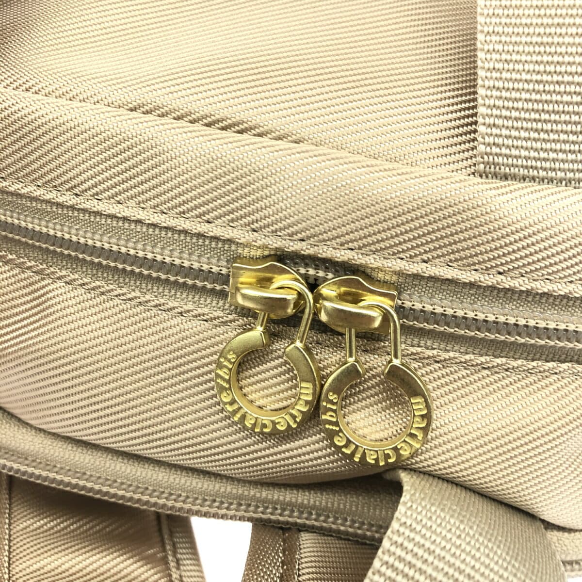 Marie Claire backpack in good condition, nylon, beige, women's 6