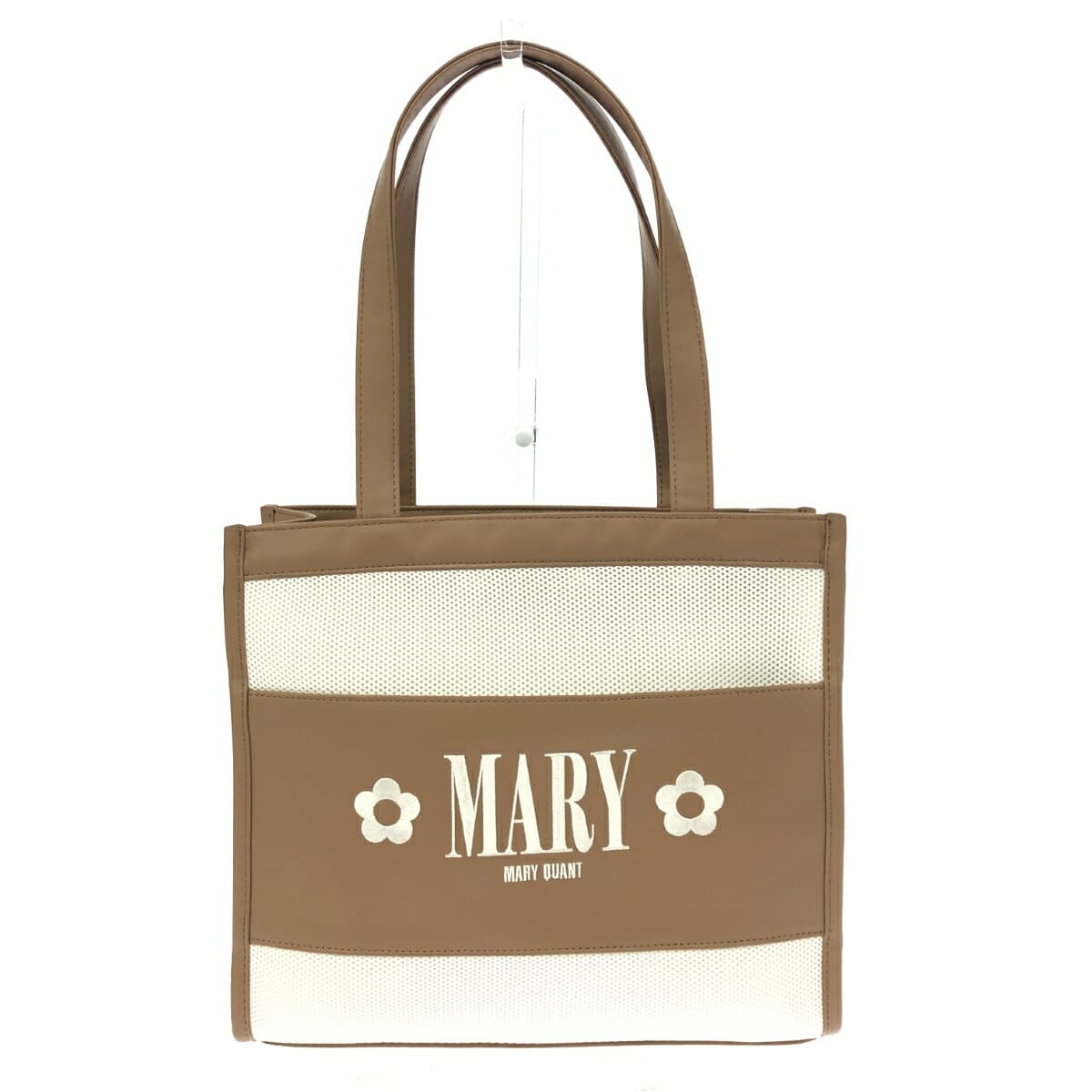 MARY QUANT Tote Bag Good Condition Mesh/Nylon Beige Women's