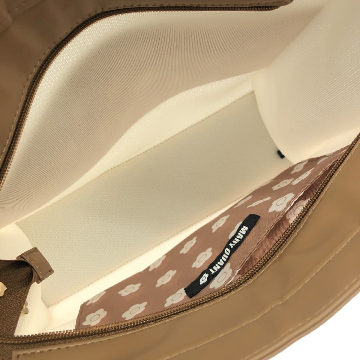 MARY QUANT Tote Bag Good Condition Mesh/Nylon Beige Women's 6