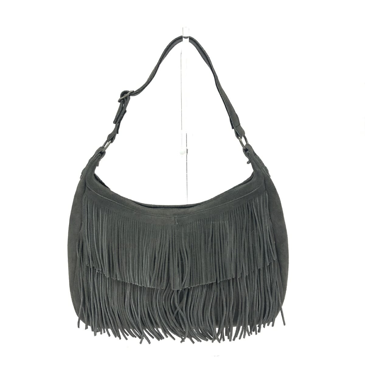 Minnetonka One Shoulder Bag Fringe/Suede Gray Women's