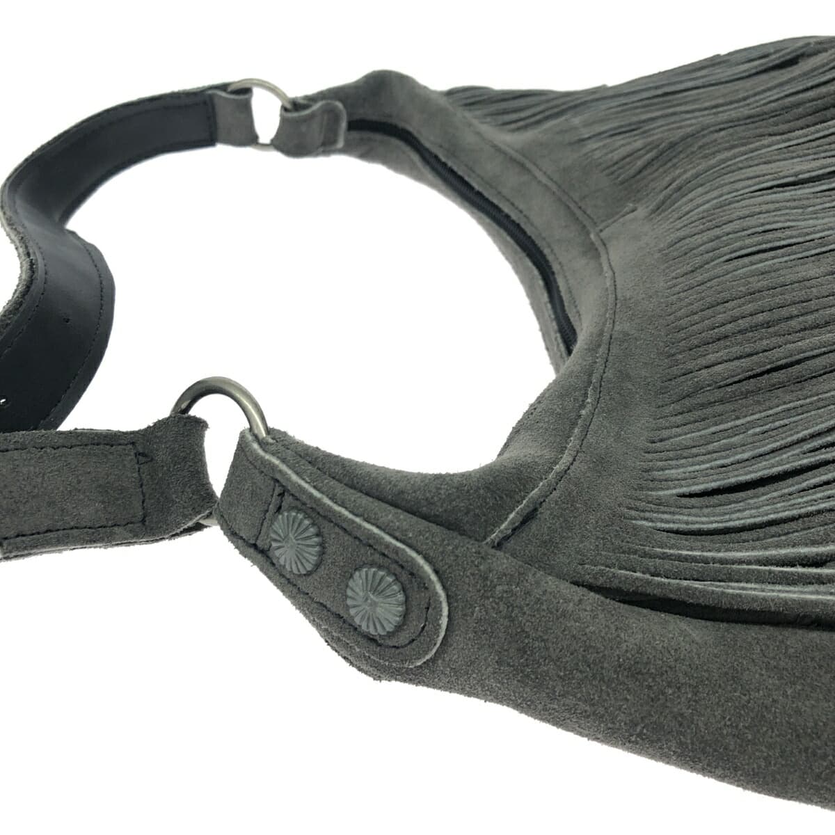 Minnetonka One Shoulder Bag Fringe/Suede Gray Women's 5