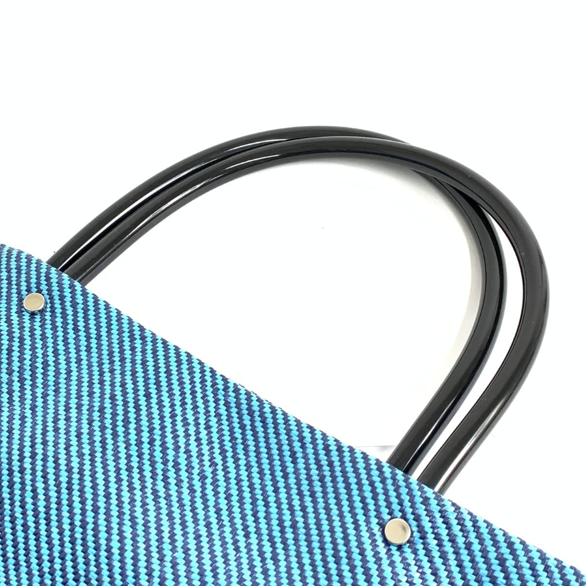 LANVIN Raffia Tote Good Condition Logo Blue Ladies 7