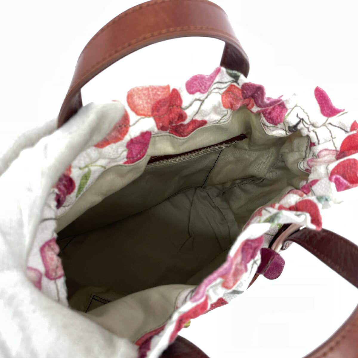 IBIZA Ibiza Tote Bag in Excellent Condition Cherry Pattern Mesh Leather Brown Women's 7