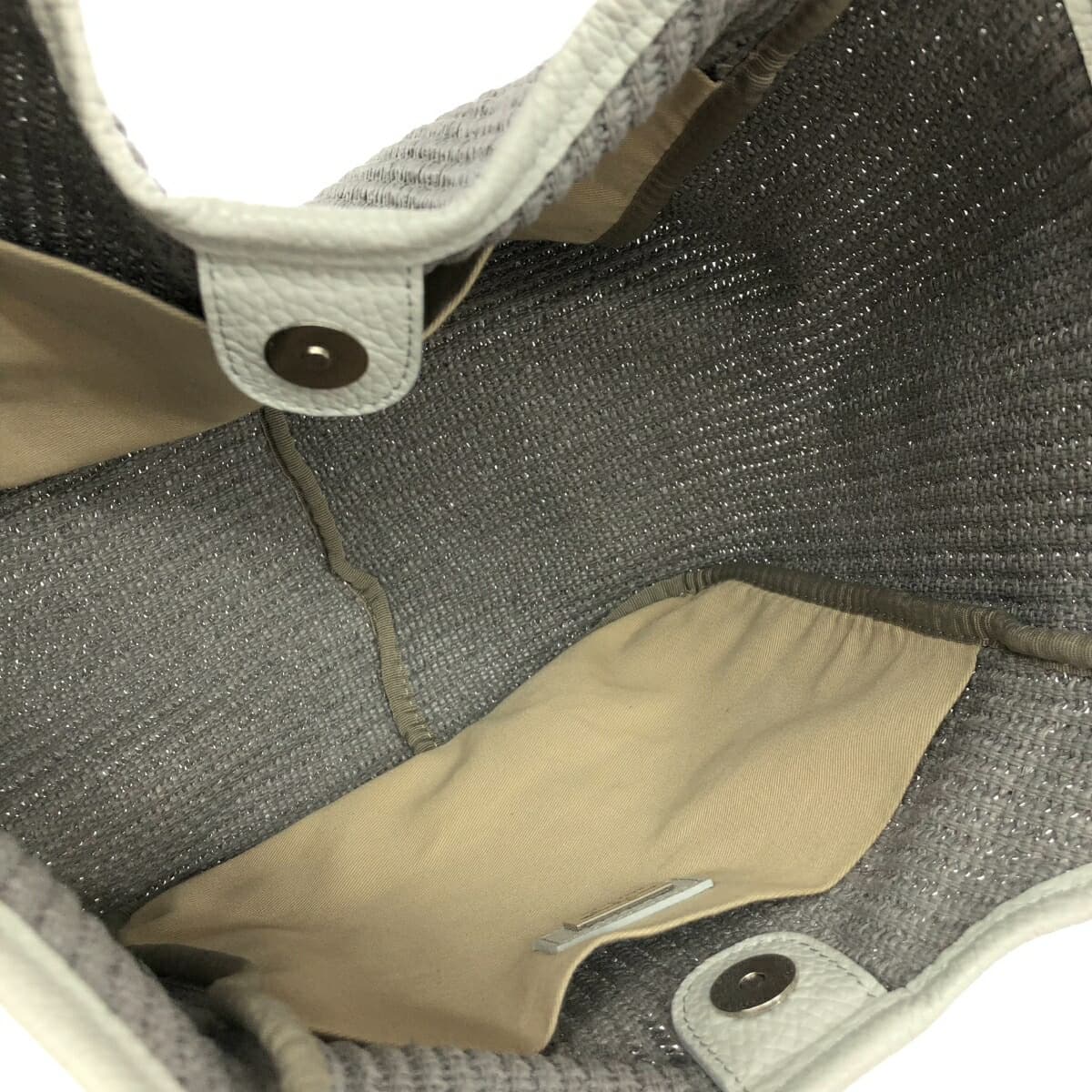 Ginza Kanematsu Tote Bag Raffia Gray Ladies 6