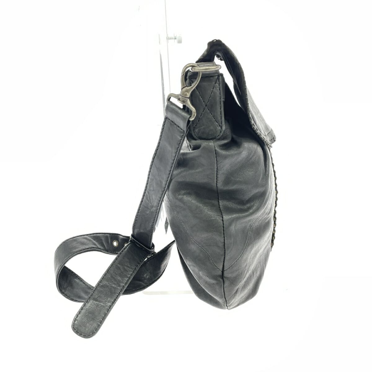 ESTINE Shoulder Bag Studs Leather Black Ladies 2