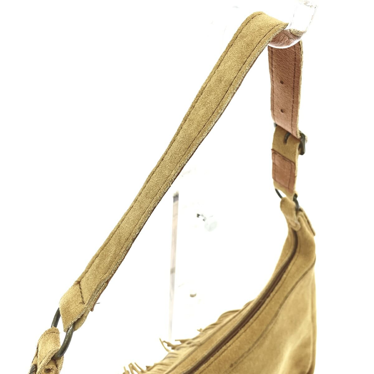 Minnetonka One Shoulder Bag Fringe Leather Beige Women's 4